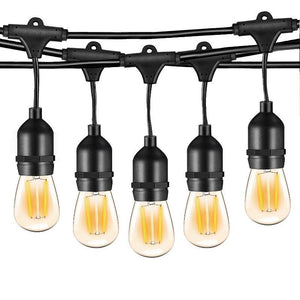 Thrisdar 15M Outdoor String Light with 15PCS S14 Edison Bulbs Commercial Grade Backyard Bistro Hanging Patio Globe Garland Light
