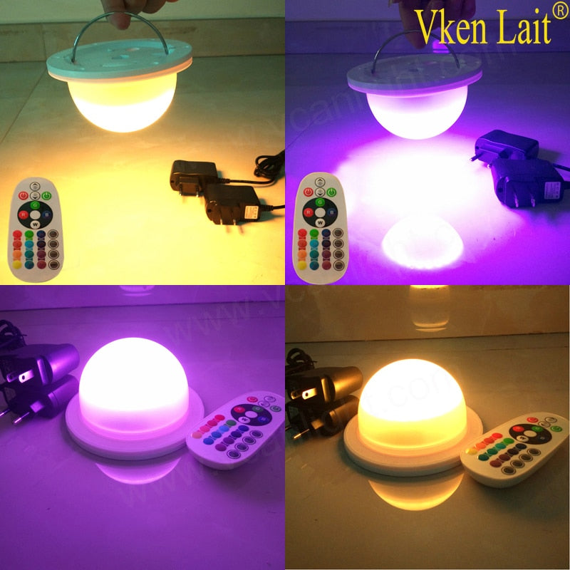100PCS/lot Wireless remote controlled rechargeable 24pcs RGBW LED module under table light waterproof Xmas Wedding Bar