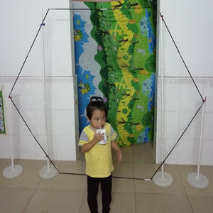 Height 1.75m six corner shape wedding backdrop structure, upright stands and glass fiber reinforced plastic poles to make frame