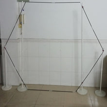 Load image into Gallery viewer, Height 1.75m six corner shape wedding backdrop structure, upright stands and glass fiber reinforced plastic poles to make frame