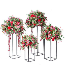 Load image into Gallery viewer, 10PCS Wedding/Table Centerpieces Flower/Floor Vases Metal Road Lead Black Flower Stand/Pot/Rack for Wedding/Party Decoration G06