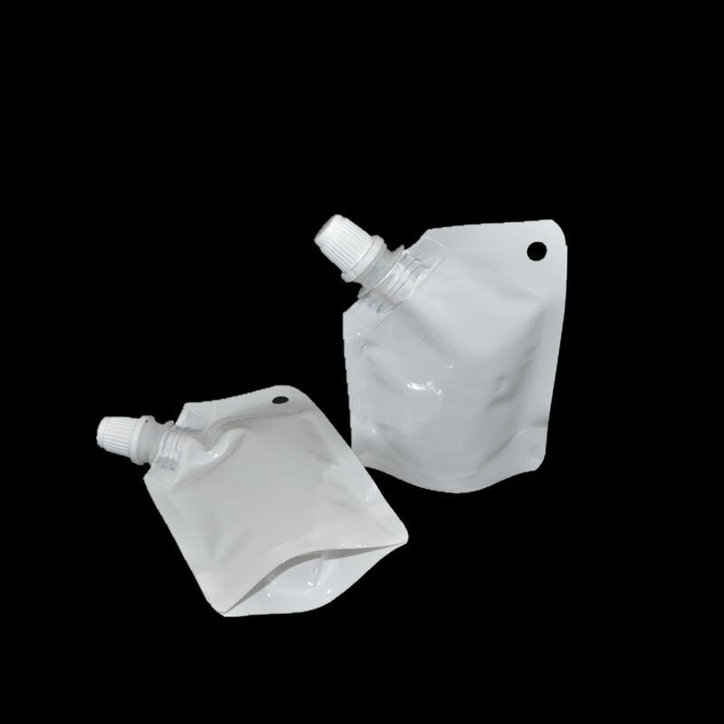 50ML White Plastic Stand Up Drink Bag Spout Liquid Doypack Bag For Drink