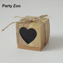 Load image into Gallery viewer, 1000 x Rustic Square Candy Box Love Kraft Bonbonniere Paper Boxes with Burlap Jute Twine For Wedding Party Decor