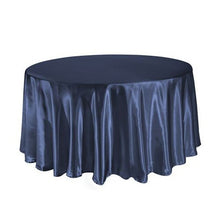 Load image into Gallery viewer, 10pcs Navy blue 120 Inch Round Satin Tablecloths  Table Cover for Wedding Party Restaurant Banquet Decorations